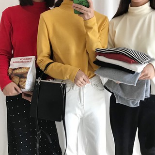 Áo cổ lọ dài tay ôm body Hàn Quốc cho nữ