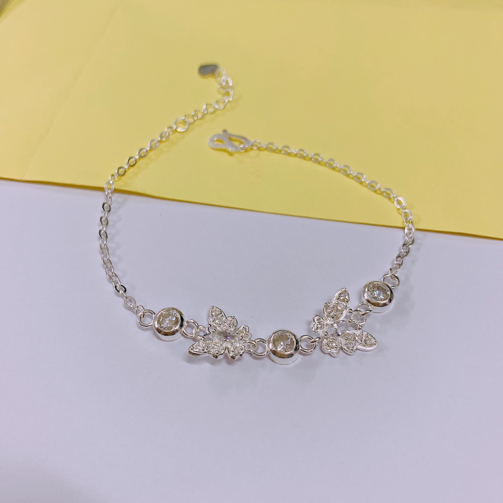 Lắc tay bạc nữ hình con bướm nhỏ xinh LINH MIU SILVER