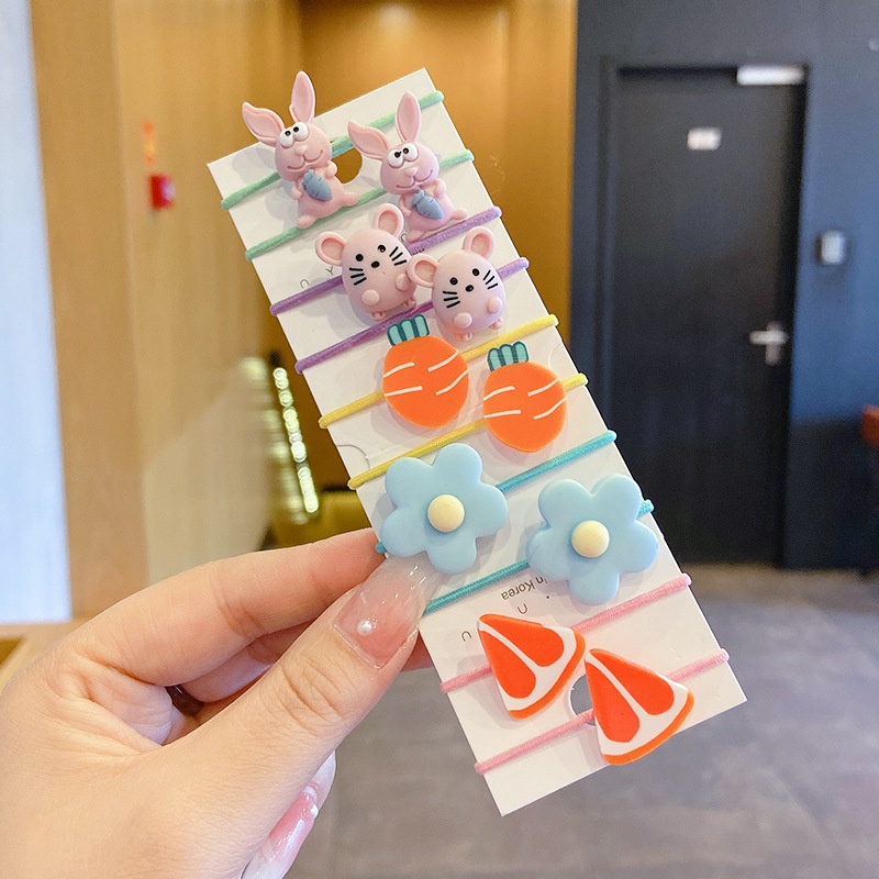 Set 10 Dây Buộc Tóc Cao Su Dễ Thương Cho Bé Gái
