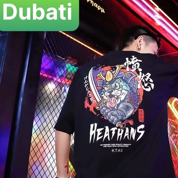 ÁO THUN NAM NỮ MÈO CẦM KIẾM SAMURAI NHẬT BẢN FROM RỘNG HOT TREND MẠNH MẼ - DAUBATI FASHION