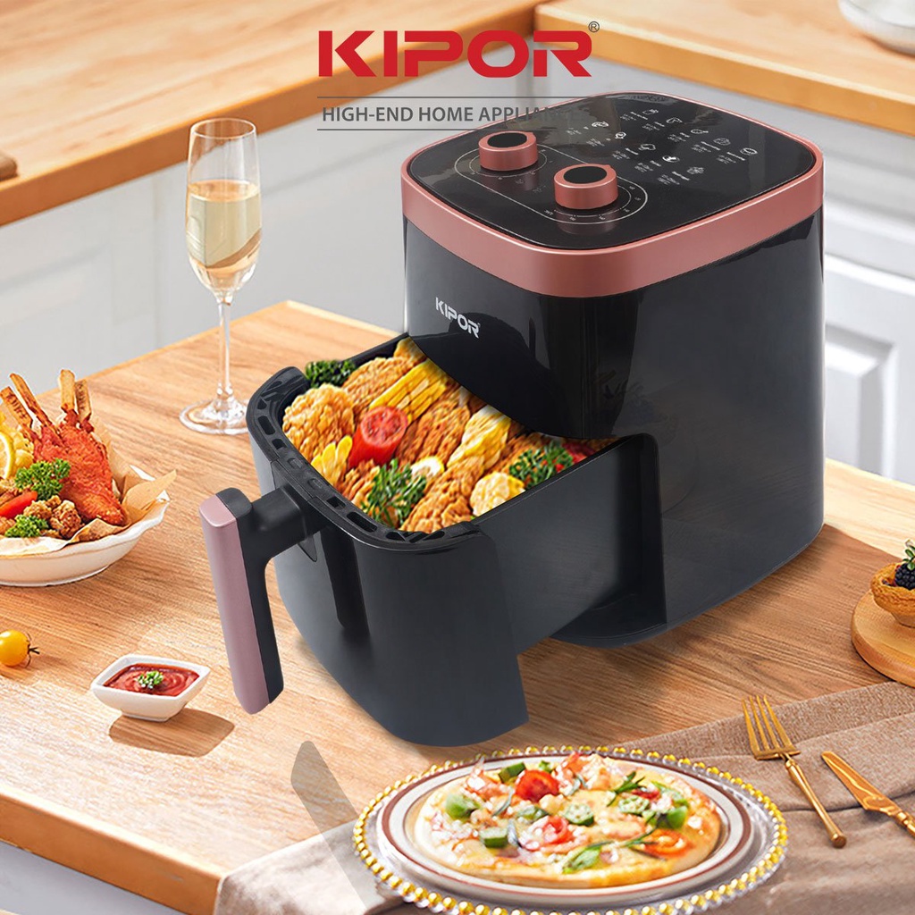 Nồi chiên không dầu điều khiển cơ KIPOR KP-AF632 dung tích 6 lít công suất mạnh 1700W chiên đa năng - Hàng chính hãng