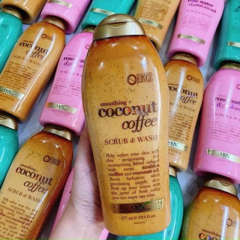 Sữa Tắm Tẩy Tế Bào chết OGX Coconut Coffee Scrub & Wash ( Chai 577ml) Của Mỹ