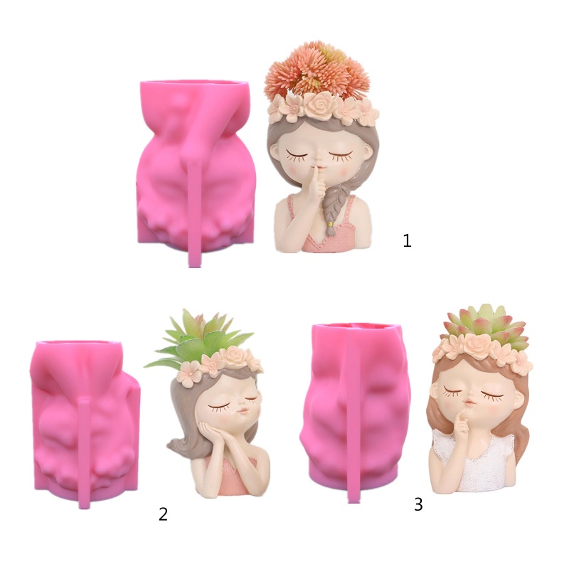 Khuôn Silicone Làm Chậu Hoa / Cây Mọng Nước DIY