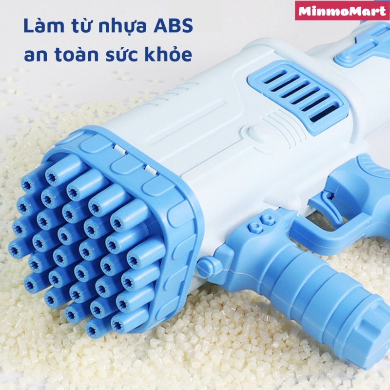 Súng bắn bong bóng xà phòng MinMo,súng phun bong bóng 32 nòng nhiều màu an toàn cho bé