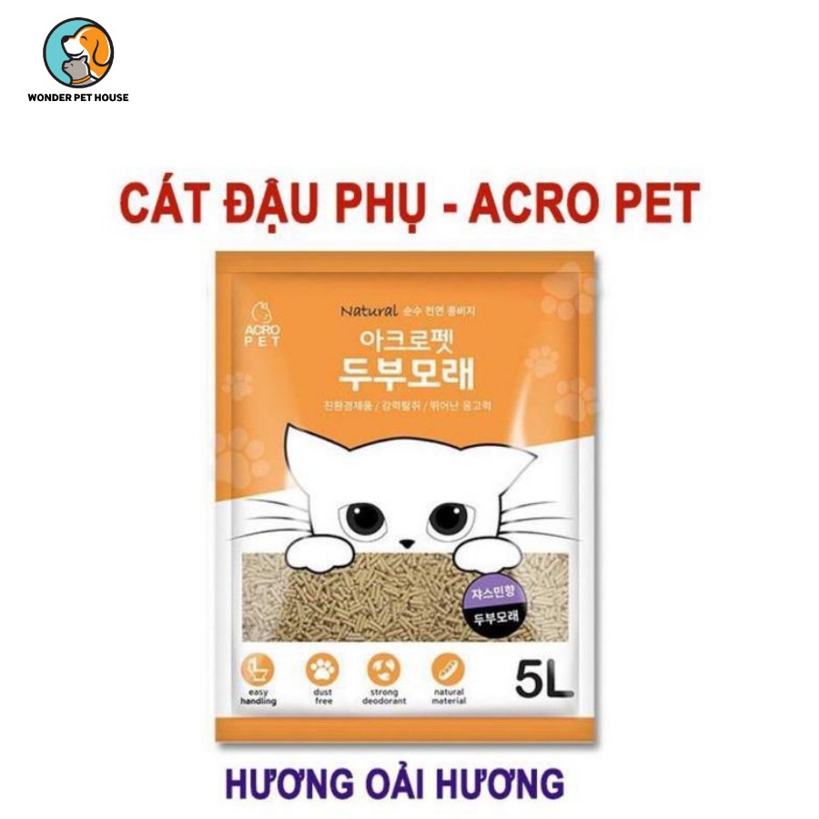 Cát Đậu Nành Đậu Phụ Vệ Sinh Pura Acropet Hàn Quốc Cho Mèo 5L