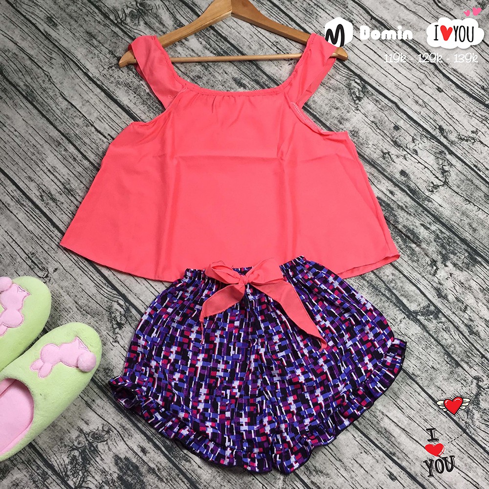 Đồ Bộ Mặc Nhà Ngắn Kiểu Cánh Tiên Áo Phi Lụa Quần Voan Thoáng Mát Mềm Mịn Không Nhăn - DOMIN | BigBuy360 - bigbuy360.vn