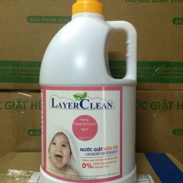Nước giặt hữu cơ Layer Clean hương Poppy Coach( nước hoa) 4L