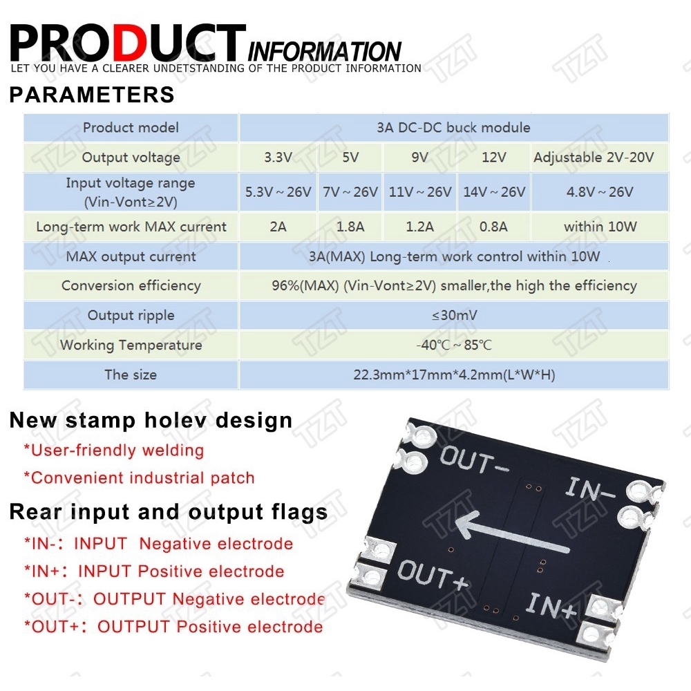 Mô Đun Hạ Áp Dc-Dc 3a Từ 5v-12v 24v Sang 5v 3.3v 9v 12v | BigBuy360 - bigbuy360.vn