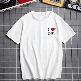 Áo Thun Nữ Tay Ngắn In Logo I Love DIP Và Mặt Sau Hình Cá Mập Rẻ Bền Đẹp DLX