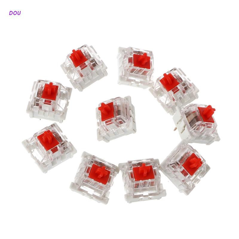 Set 10 Công Tắc Bàn Phím Cơ 3 Pin Màu Xanh Dương / Đỏ / Nâu / Đen Thay Thế Chuyên Dụng Cho Gateron Cherry Mx