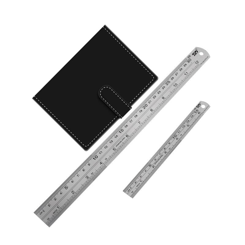 Set 2 Thước Inox 30cm 15cm 12inch 6inch