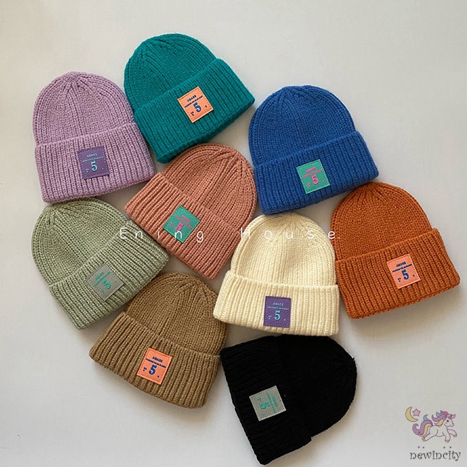 Mũ dệt kim co giãn giữ ấm mùa đông thời trang Hàn Quốc cho trẻ em