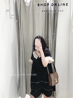 ( Ảnh thật + Video ) Váy suông đuôi cá xếp ly kem