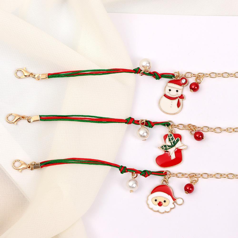 Vòng Tay Dây Thừng Phối Mặt Hình Ông Già Noel Dễ Thương