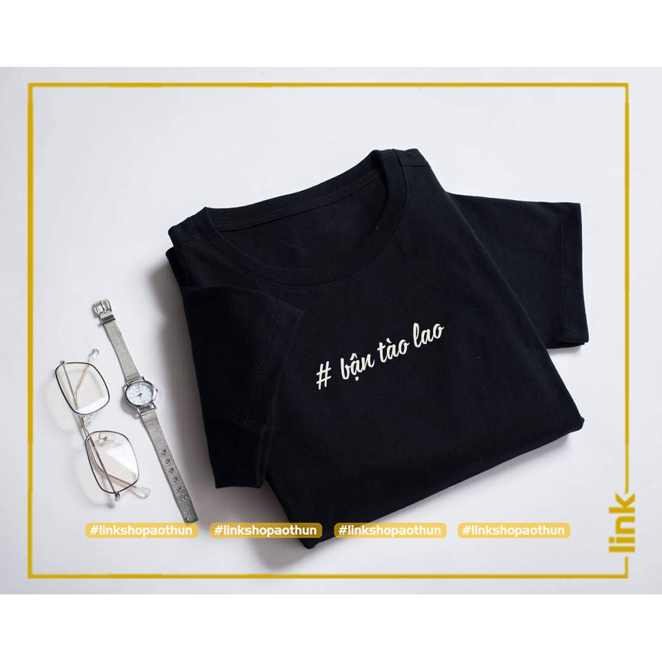 Áo thun Hashtag Bận tay lỡ dáng rộng unisex (Đen)
