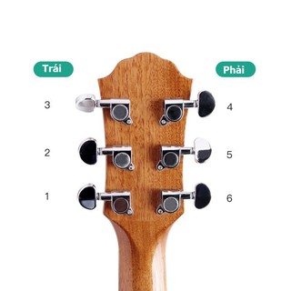 Bộ 6 khóa đàn Guitar Acoustic đúc Niken (đầy đủ ốc vít)