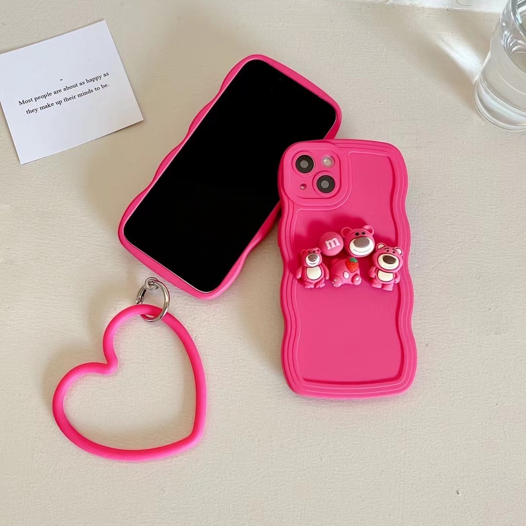 Ốp Điện Thoại In Hình Gấu Hồng Có Vòng Đỡ Cho iPhone X XS XR XS max 7Plus 8Plus 11 11 pro 11 pro max 12 12 12 pro 12 pro max