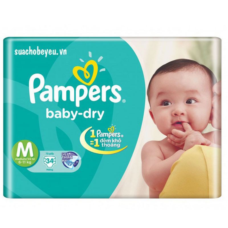 Tã Dán Pampers Size M 34 Miếng, Trẻ 6kg -11kg
