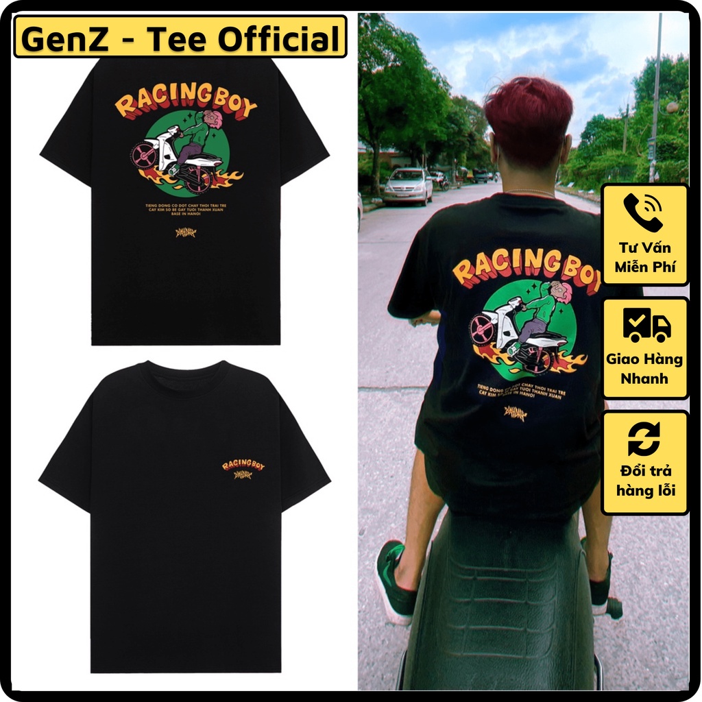 Áo thun Racing Boy cháy phố mặc phong cách dân tổ trẻ trung năng động, nam nữ mặc form cực đẹp