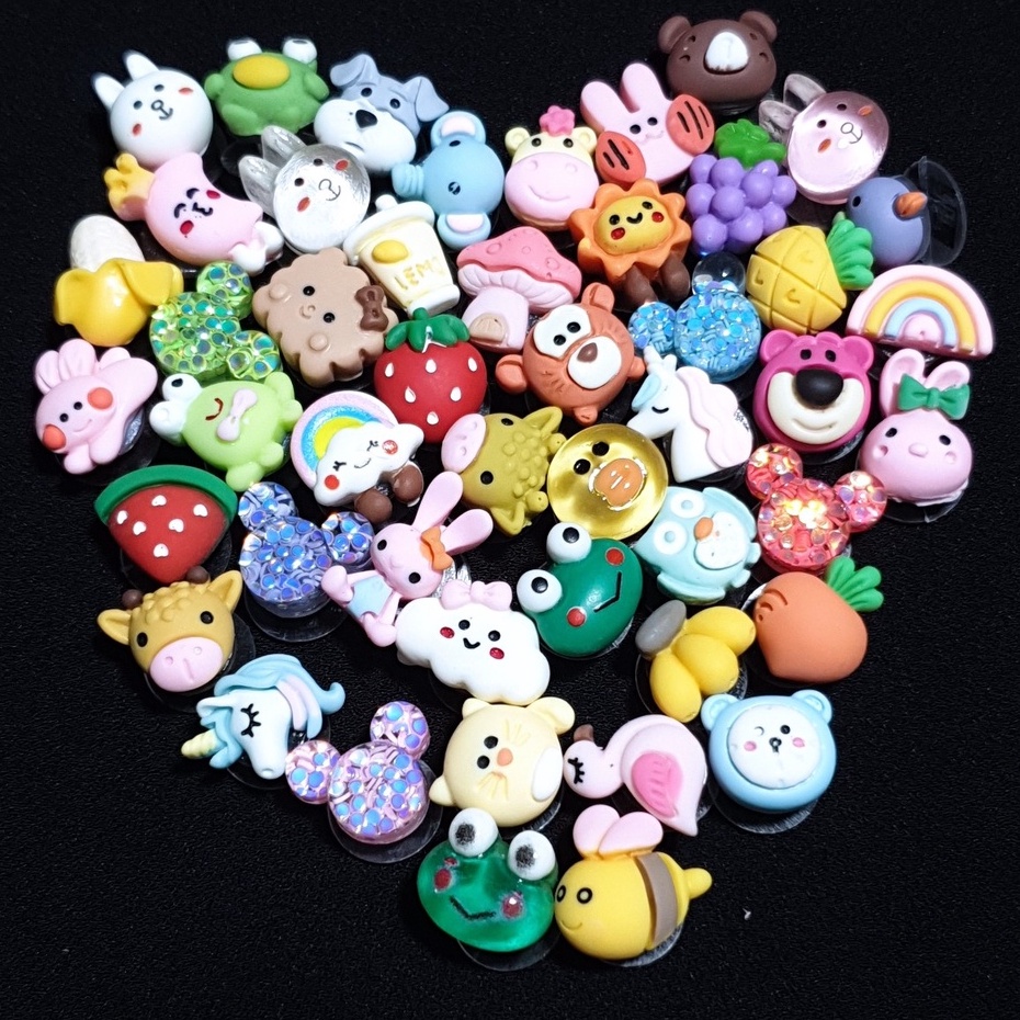 [Combo 03 cái] Sticker trang trí dép cross / nút gắn hkdesign nhiều mẫu mini ~1,2cm gắn sục (Link 2)