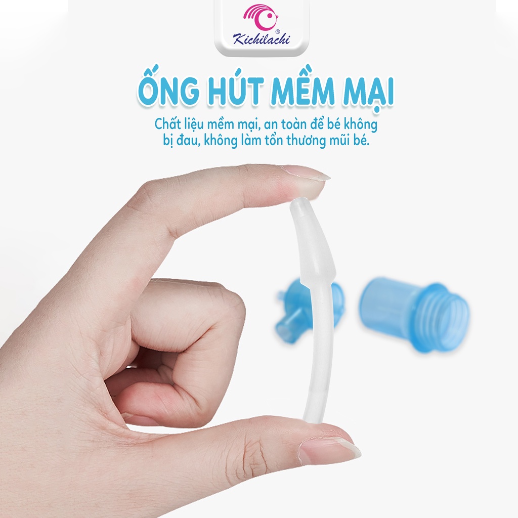 Hút Mũi Sơ Sinh Cho Bé Kichilachi,hút Mũi Kichi-nose Với Đầu Núm Silicone Mềm An Toàn Cho Bé