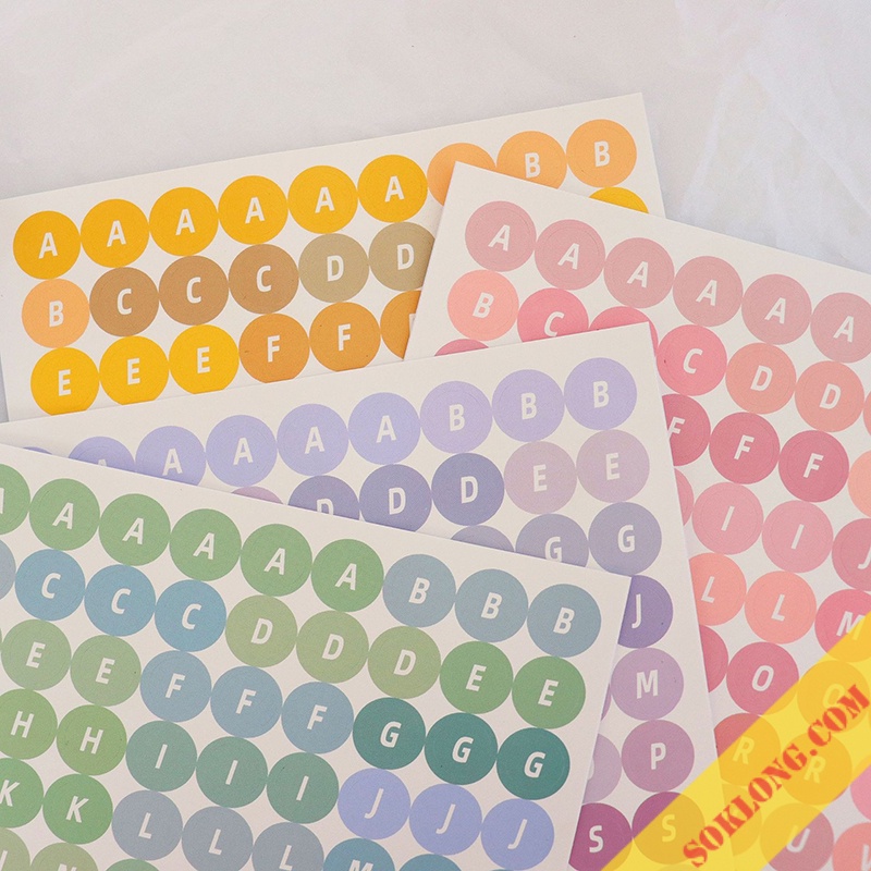 Sticker chữ cái in hoa màu pastel xinh xắn STI56 nhãn dán chữ tiếng anh alphabet trang trí sổ vở, bullet journal