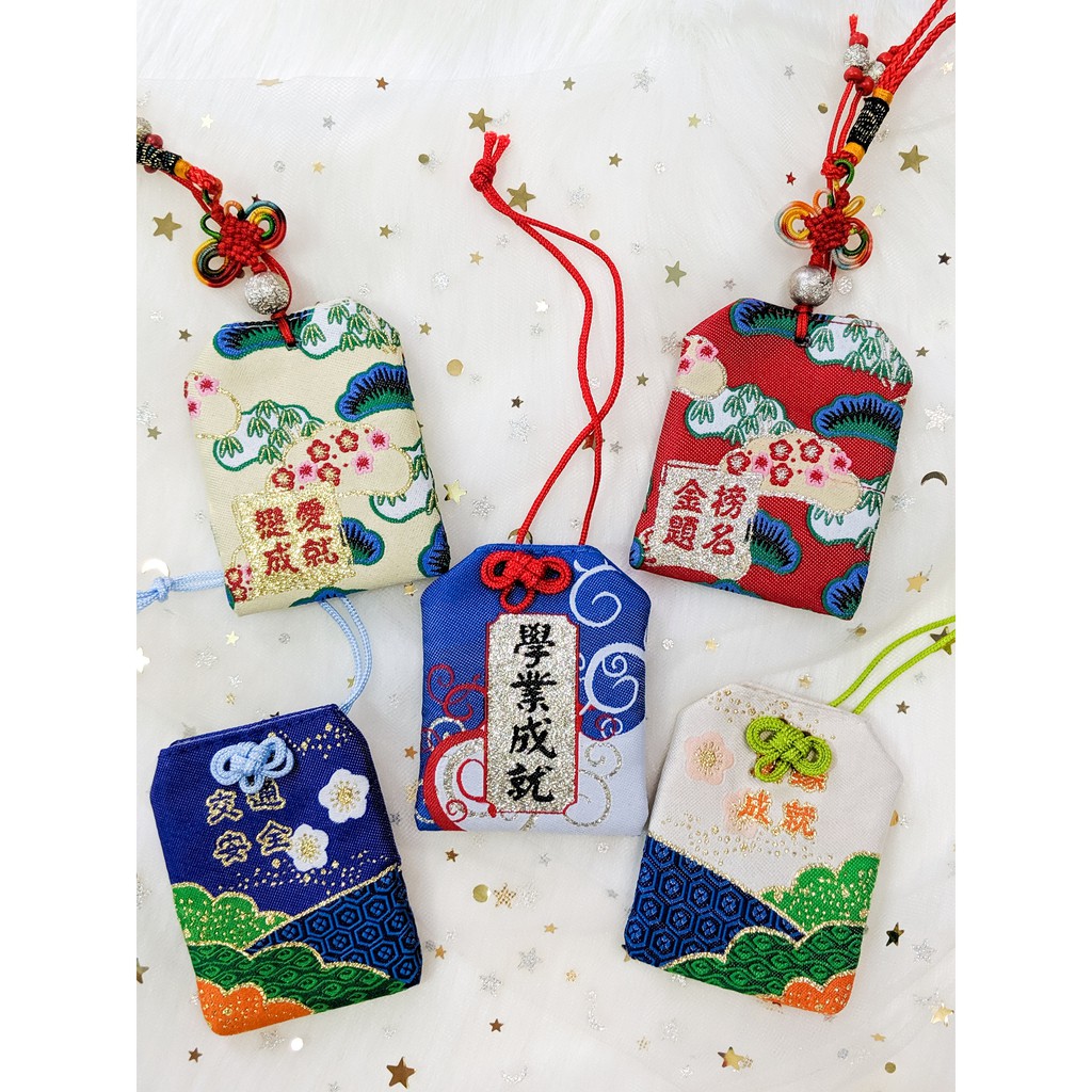 Túi Phước May Mắn Omamori Tặng  Đá Ngũ Sắc