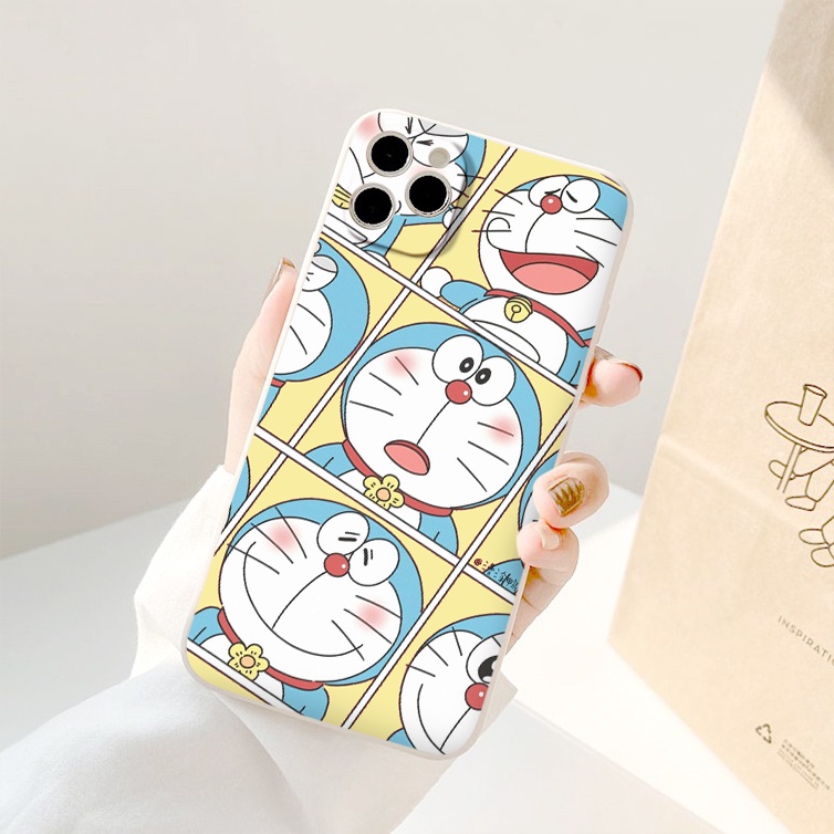 Ốp iphone cạnh vuông MÈO Ú DO.RA dễ thương cho ip 6/8/7/plus/x/xr/xsmax/12 pro max/11pro max/13 pro max-nt061