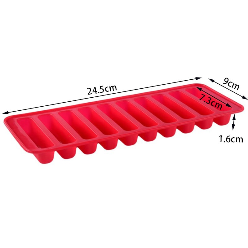 Khuôn Silicone Làm Đá Viên 10 Ô Hình Dải Dài Tiện Lợi