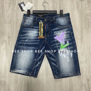 Quần bò ngố nam LV tím khoá chéo, quần jean đùi nam, quần short bò - Bee Shop