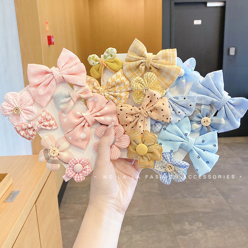 Set 8 Kẹp Tóc Nơ Thời Trang Hàn Quốc Cho Bé Gái