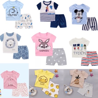 Combo 3 bộ đồ cotton cho bé trai và gái