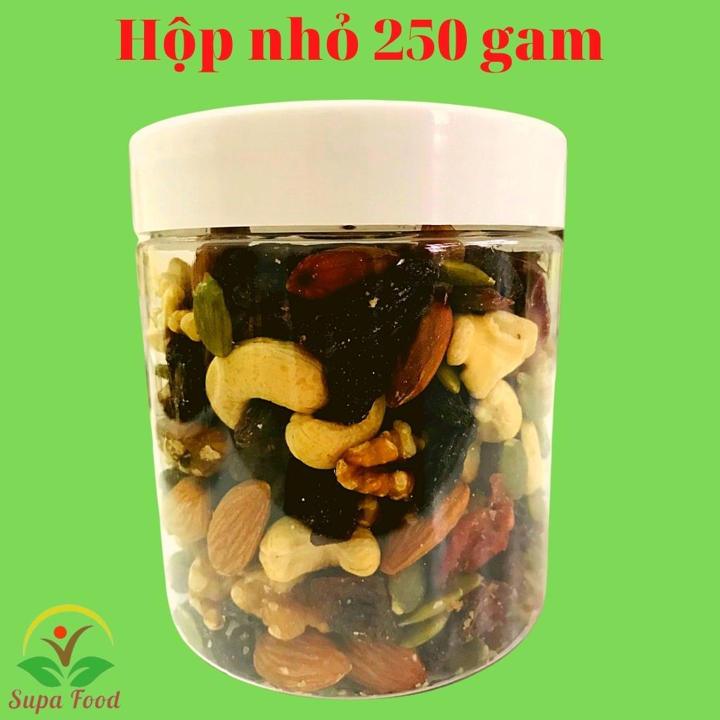 Hạt Dinh Dưỡng Mix Các Loại Hạt - Óc chó, Hạnh Nhân, Hạt điều, Nho đỏ, Nho Đen, Bí Xanh-Ăn Vặt Mẹ Bầu- Supa Food