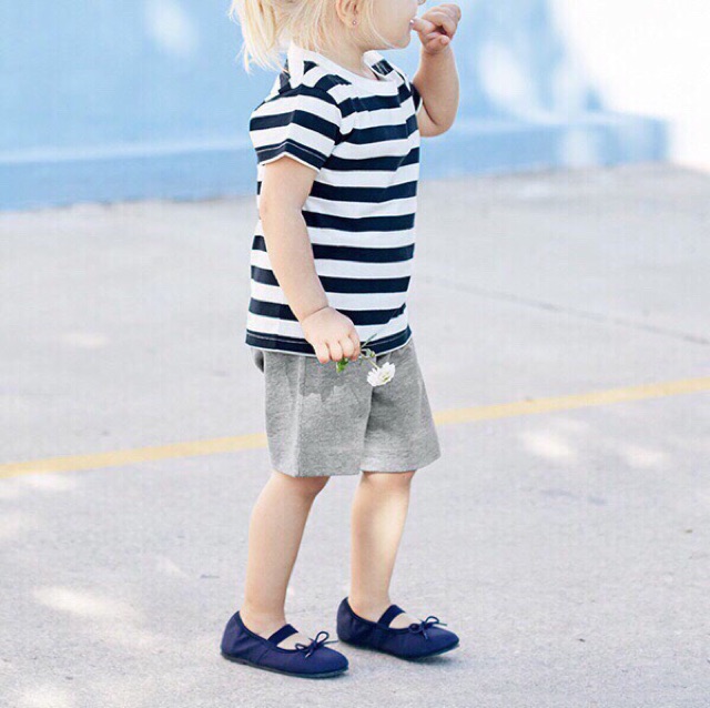 Áo Phông Kẻ Cộc Tay MUJI Cho Bé Trai Gái 1-8 Tuổi