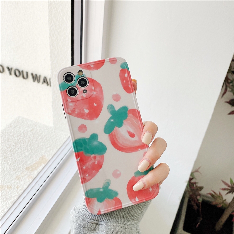 Ốp lưng iphone imd Dâu màu nước 5/5s/6/6plus/6s/6splus/7/7plus/8/8plus/x/xr/xs/11/12/pro/max/plus/promax - Awifi R4-3 | BigBuy360 - bigbuy360.vn