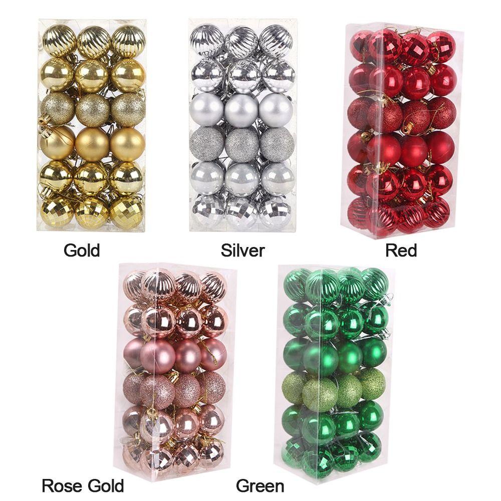 CONOPERY Set 36 Quả Châu 4cm Trang Trí Giáng Sinh Năm Mới DIY