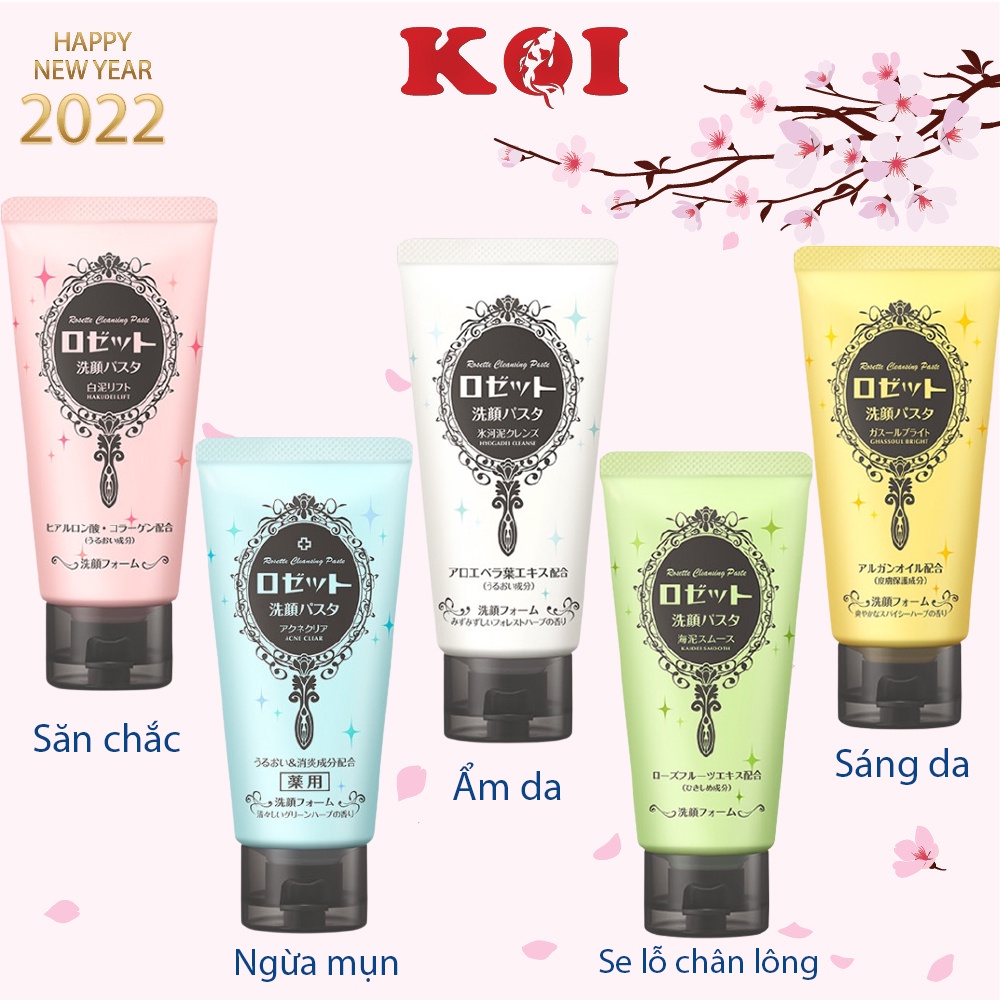 Sữa rửa mặt Rosette Cleasing Paste 120g (đủ màu)