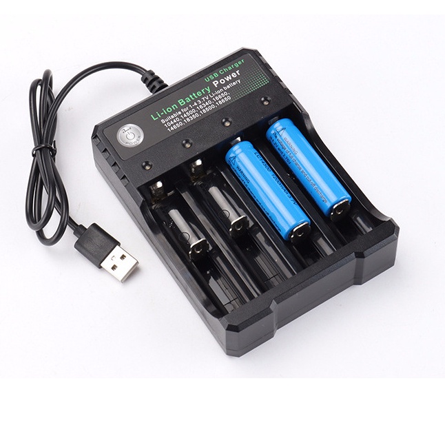 Bộ sạc 2 Pin và 4 Pin Lithium từ pin 10440 đến 18650 tự ngắt khi đầy