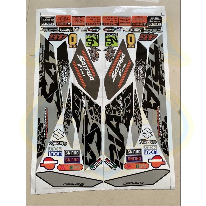 ( Quí khách vui lòng mang ra tiệm cho thợ dán ) Tem satria fi báo đốm