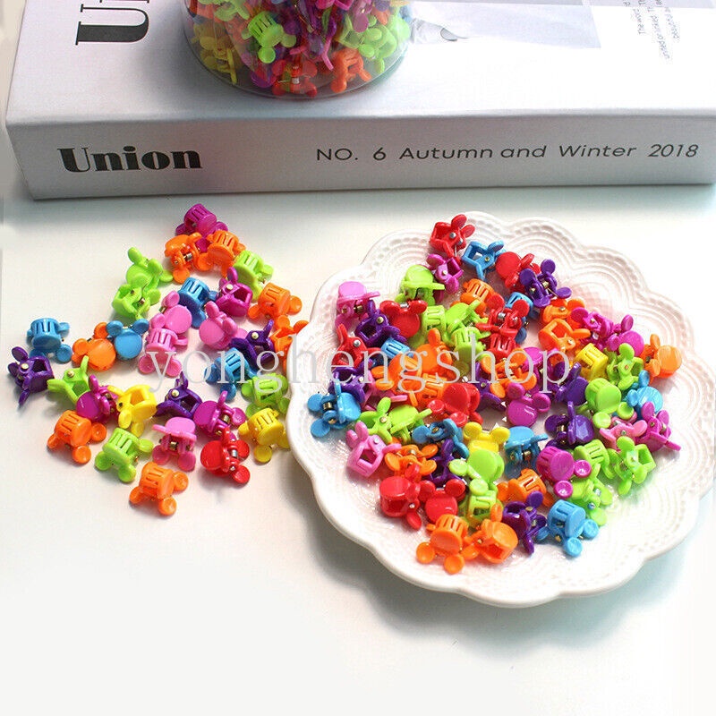 Set 20 Kẹp Tóc Hình Hoa / Ngôi Sao / Vương Miện Màu Sắc Ngọt Ngào Dễ Thương Cho Bé Gái