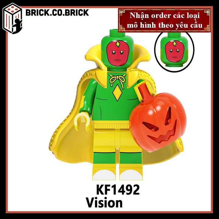 Đồ chơi Non Lego Super Hero- Siêu anh hùng MCU Comic mô hình Vision, Quicksilver, Spectrum, Speed, Wiccan - KF6134