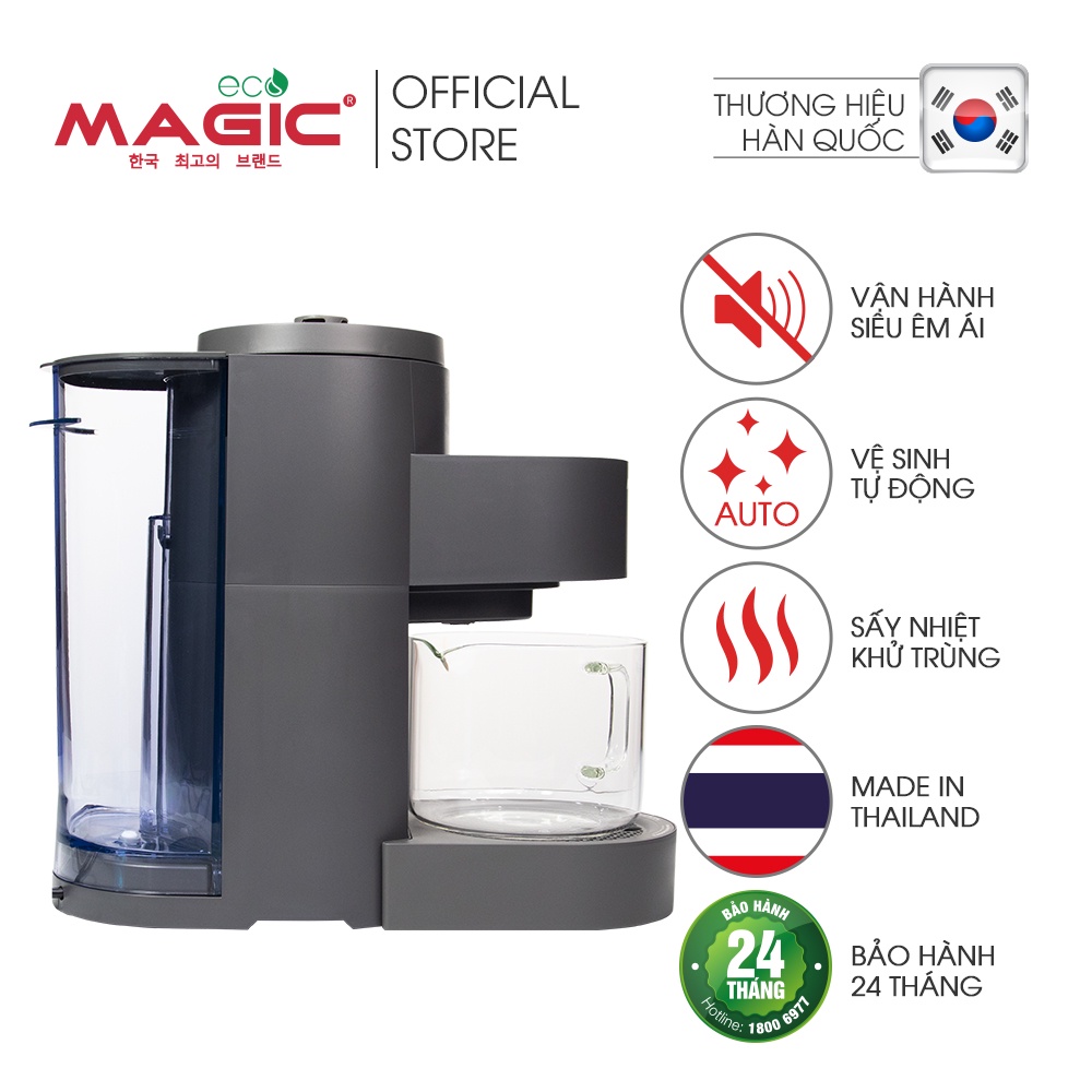 Máy xay nấu sữa hạt đa năng Magic Eco AC140,chống ồn hiệu quả,tự động vệ sinh,bảo hành chính hãng