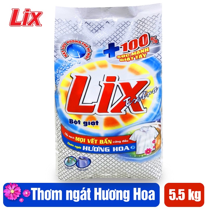 Bột giặt Lix Extra hương hoa 5.5Kg (EB550)