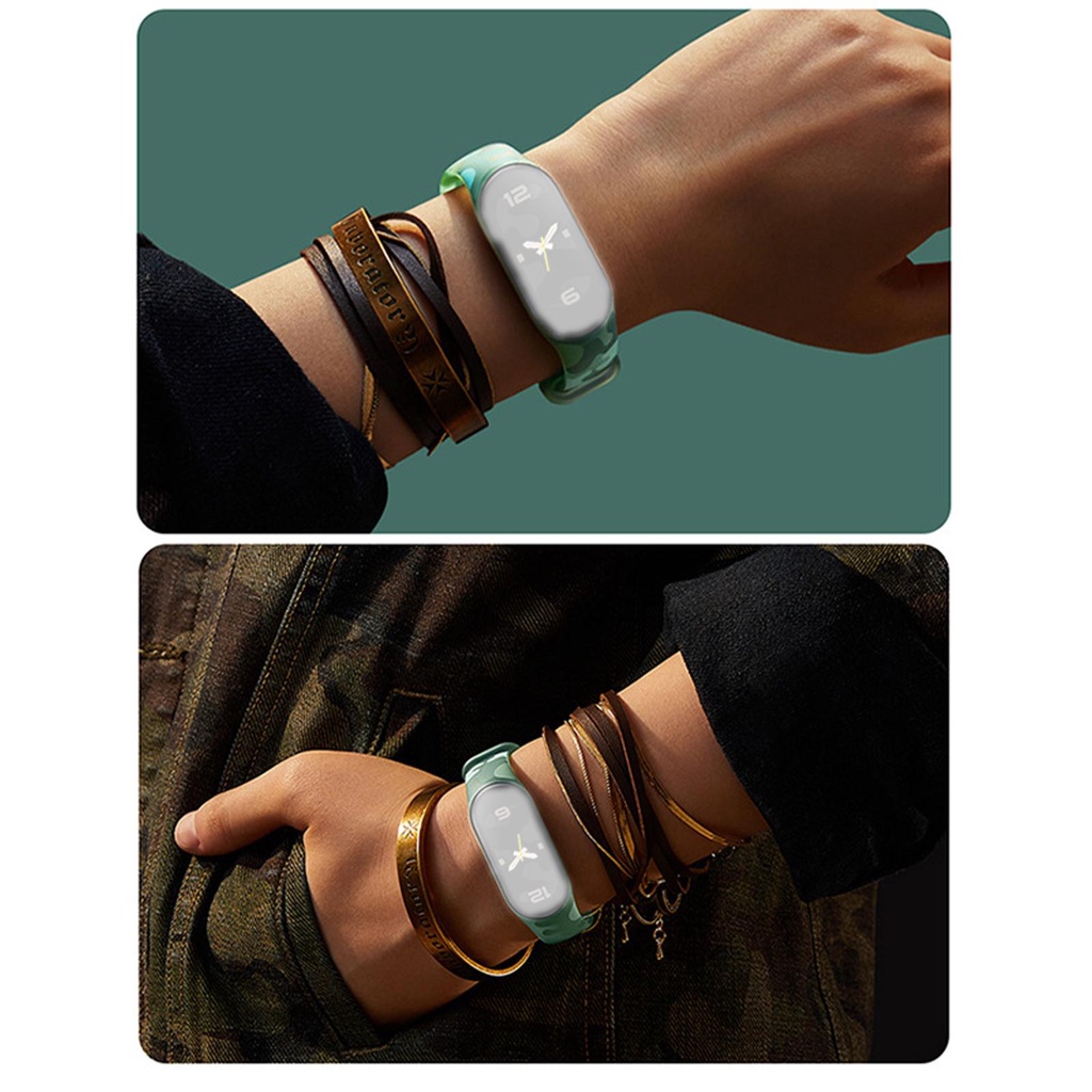 Dây Đeo Silicone Màu Dạ Quang Cho Đồng Hồ Thông Minh Xiaomi Mi Band 7 6 H1L6