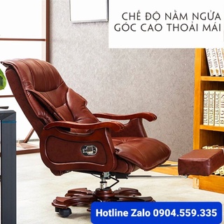 Ghế chủ tịch có gác chân kèm massage lưng 7 điểm , chức năng nâng hạ ghế ngả lưng hàng nhập khẩu cao cấp