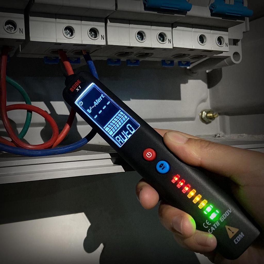 Bút Kiểm Tra Điện Áp GLENES Với Đèn Pin Màn Hình LCD Điều Chỉnh Độ Nhạy Không Tiếp Xúc