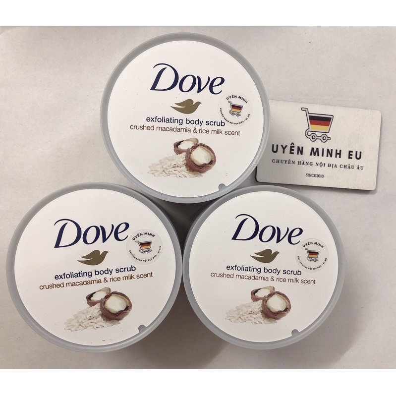 Tẩy da chết Dove Tẩy tế bào chết body Dove creme dusch peeling và exfoliating body scrub