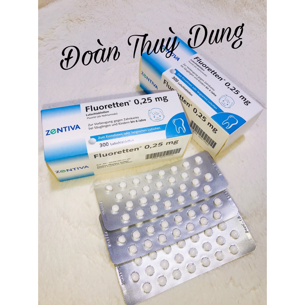 Viên kẹo ngậm chống sâu, ăn mòn răng Flouretten 0.25mg