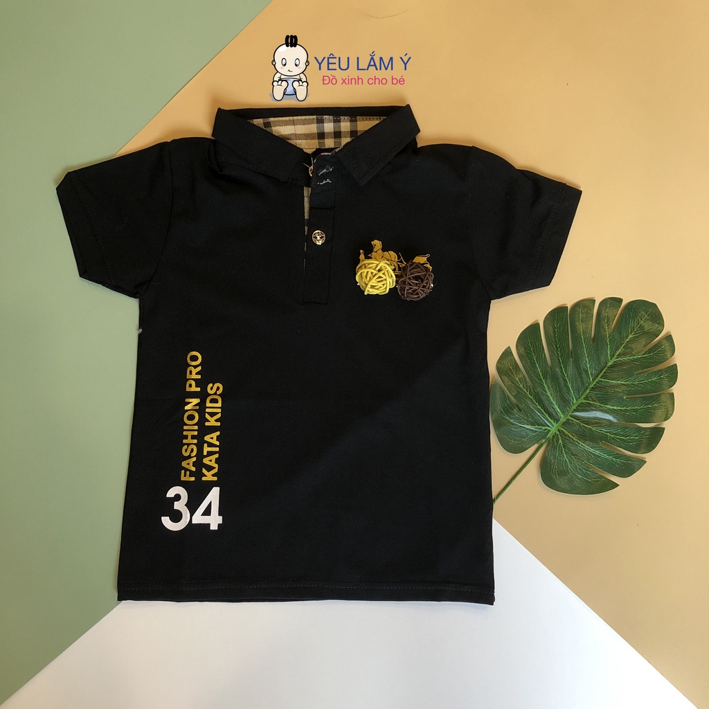 Áo Có Cổ YLAMY Cotton Cho Bé Trai 1 Đến 10 Tuổi
