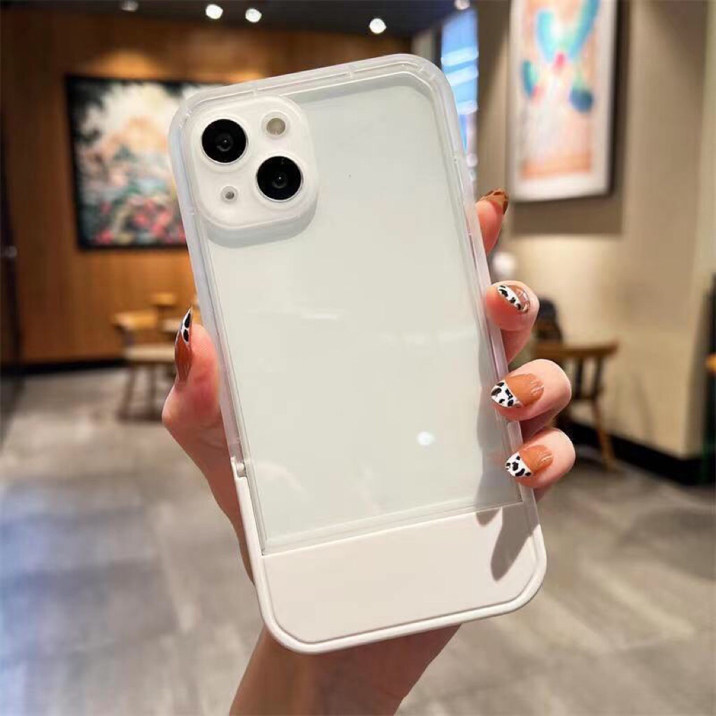 Ốp Điện Thoại Silicon Mềm Có Giá Đỡ Gấp Gọn Cho iPhone 13ProMax 13 13Pro 12 12Pro 12ProMax 11 11ProMax X XS XR